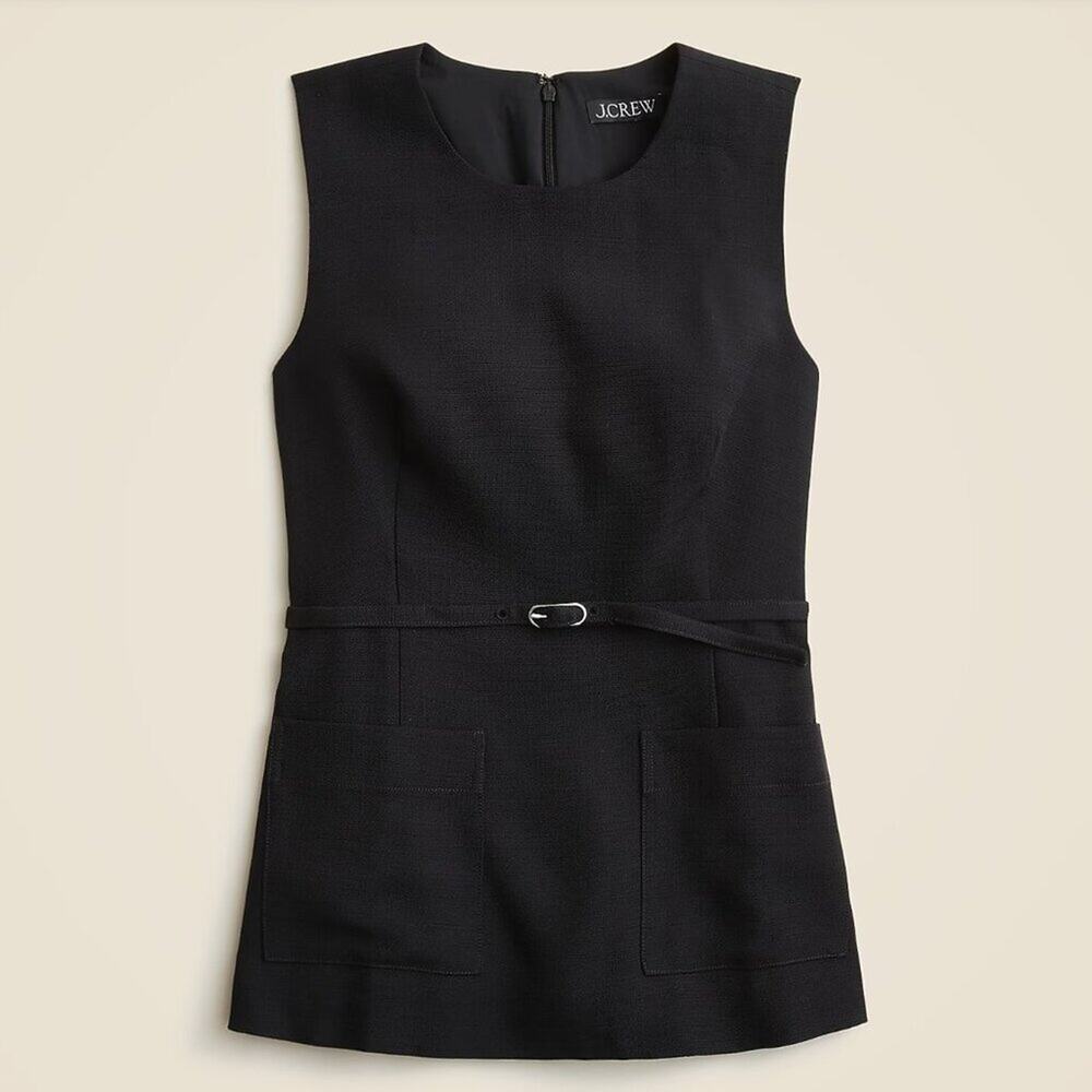 J.Crew Sleeveless Belted Top Size 8 Black